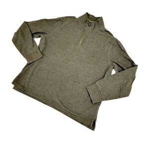 Men’s J Crew 100% cotton charcoal Gray 1/4 zip sweatshirt authentic jersey large